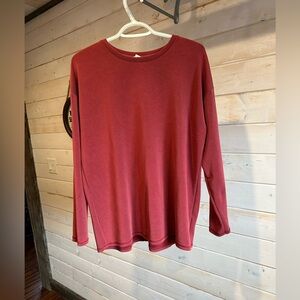 Up! | Cranberry Coloured Long Sleeve Crewneck Top